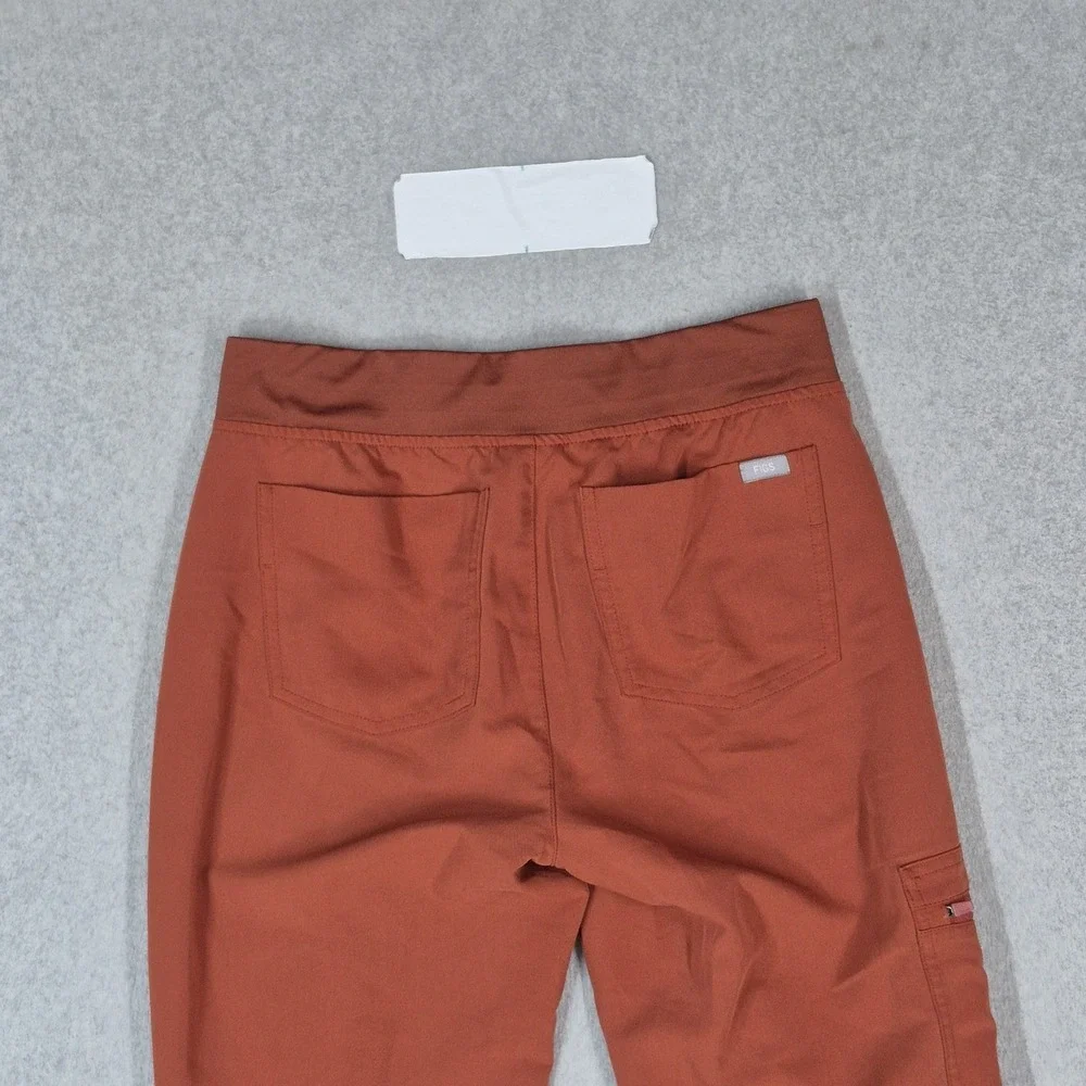 FIGS Women Scrub Pants XS Rust Jogger Zamora Zipper PO#35589 27